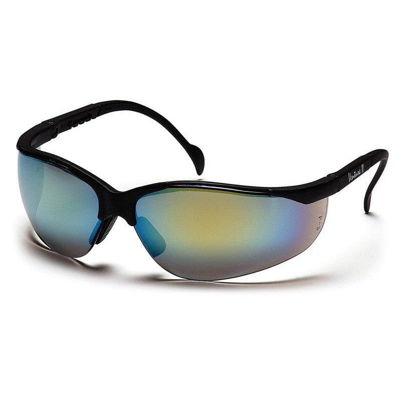 Pyramex Venture 2 Safety Glasses with Black Frame and Gold Mirror Lens