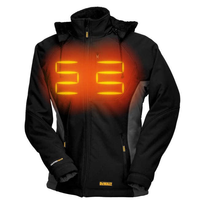 DEWALT® Women's Heated Soft Shell Coat DCHJ066C1 Front Heat Zone