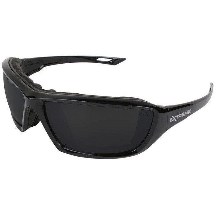 Radians Extremis Safety Glasses with Black Gloss Frame and Smoke Anti-Fog Lens with Foam Seal