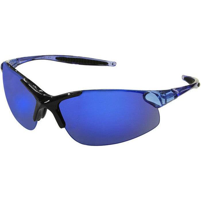 Radians Rad-Infinity Safety Glasses with Blue Frame and Blue Mirror Lens IN2-70