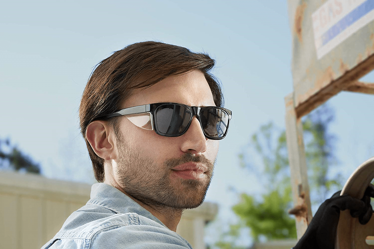 KleenGuard Maverick Safety Glasses with Black Frame and Gray Anti-Fog Lens lifestyle image