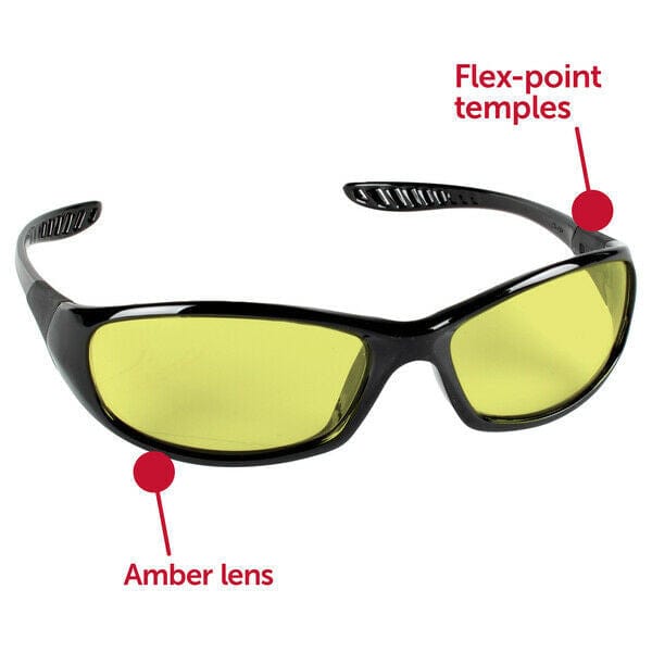 KleenGuard Hellraiser Safety Glasses with Amber Lens 20541 Features