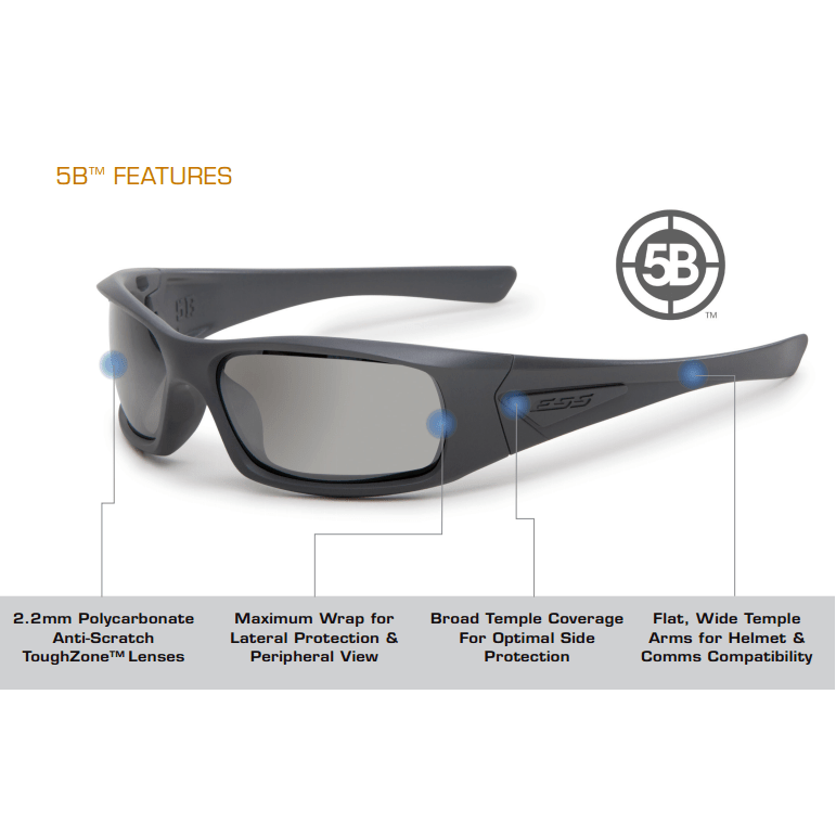 ESS 5B Sunglasses Black Frame Polarized Gray Mirror Lenses EE9006-03 Specs