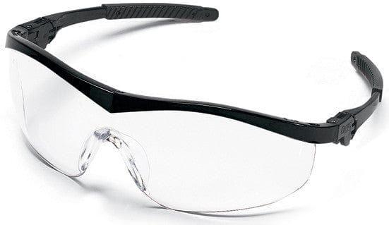 Crews Storm Safety Glasses with Black Frame and Clear Lens ST110
