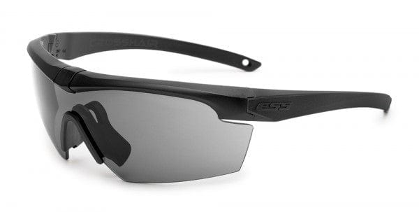 ESS Crosshair Safety Glasses with Black Frame and Gray Lens