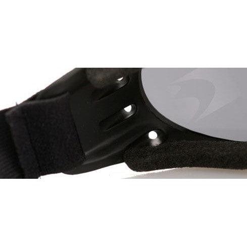 Bobster Cruiser Motorcycle Goggles with Black Frame and Smoked Anti-Fog Lens - Closeup 1