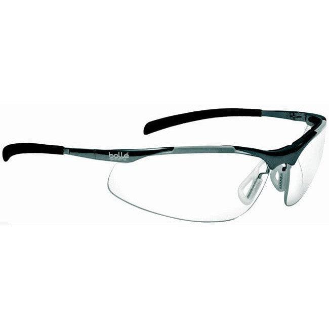 Bolle Contour Metal Safety Glasses with Silver Frame and Clear Anti-Scratch and Anti-Fog Lenses 40049