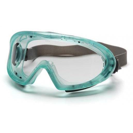 Pyramex Capstone Safety Goggles Green Frame Clear Anti-Fog Lens GC504TN