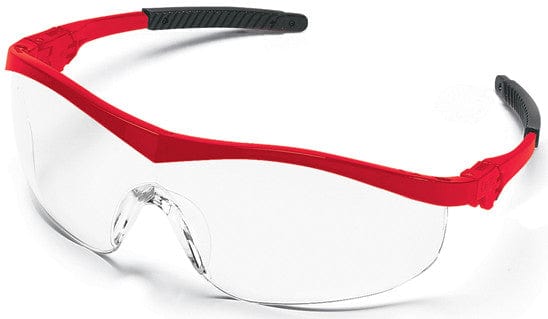 Crews Storm Safety Glasses with Red Frame and Clear Lens ST130