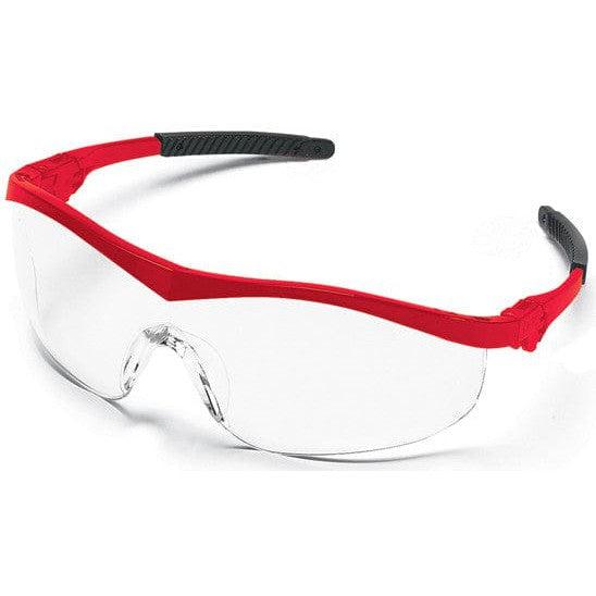 Crews Storm Safety Glasses with Red Frame and Clear Lens ST130