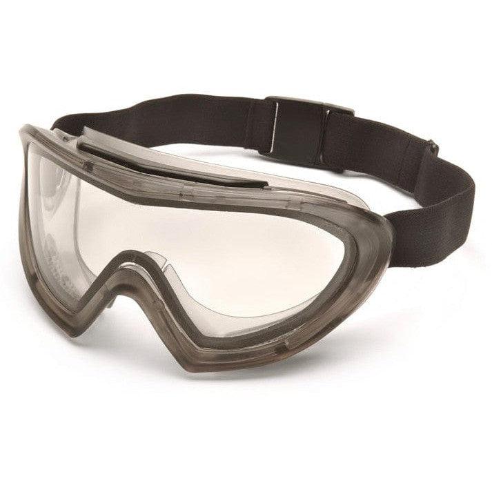Pyramex Capstone Direct/Indirect Vent Safety Goggles with Gray Frame and Dual Clear Anti-Fog Lens G504DT