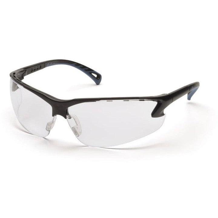 Pyramex Venture 3 Safety Glasses with Black Frame and Clear Anti-Fog Lens SB5710DT
