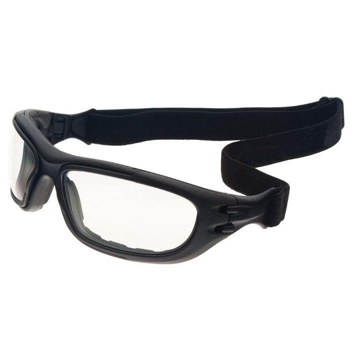 Guard Dogs G100 Safety Glasses/Goggle with Black Frame and Clear Anti-Fog Lenses -with goggle strap