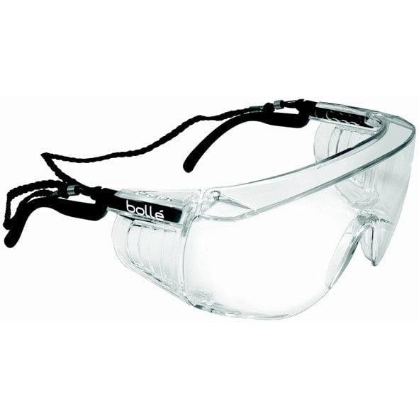Bolle 40054 Override Safety Glasses, Clear Poly Lens, Black Frame