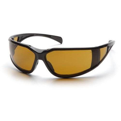 Pyramex Exeter Safety Glasses with Black Frame and Amber Anti-Fog Lens SB5133DT