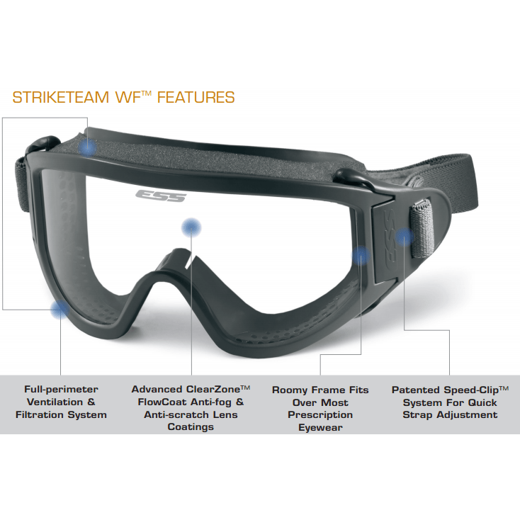 ESS Striketeam WF Goggles 740-0236 Features