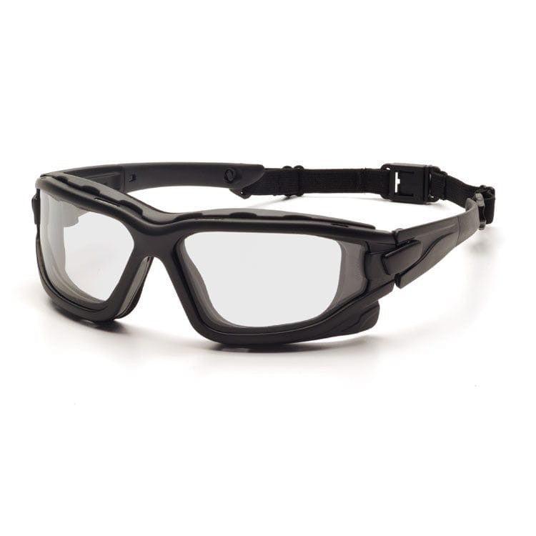Pyramex I-Force Safety Goggle/Glasses with Black Frame and Clear Anti-Fog Lenses SB7010SDT with Temple Arms