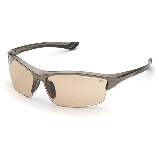 Elvex Sonoma Safety Glasses with Brown Frame and Light Brown Lens