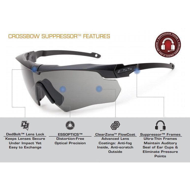 ESS Crossbow Suppressor Safety Glasses Key Features
