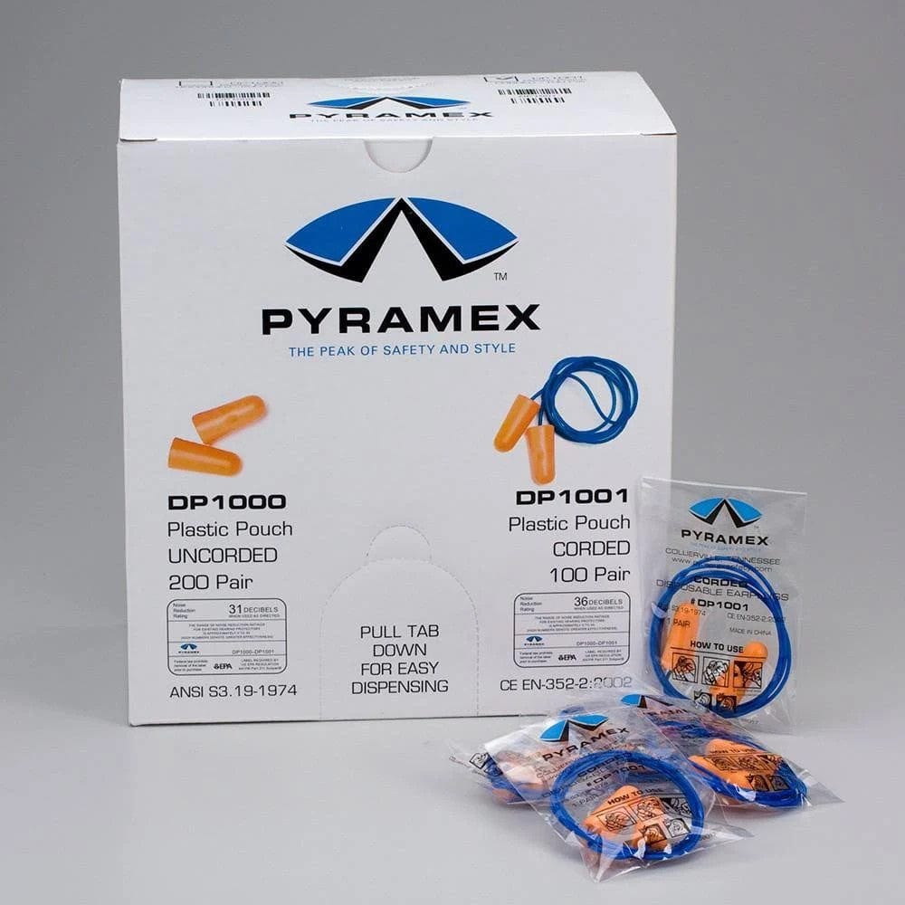 Pyramex Foam Corded Earplugs DP1001 NRR-32
