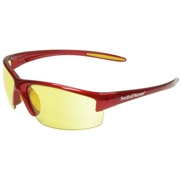 Smith & Wesson Equalizer Safety Glasses with Red Frame and Amber Lens