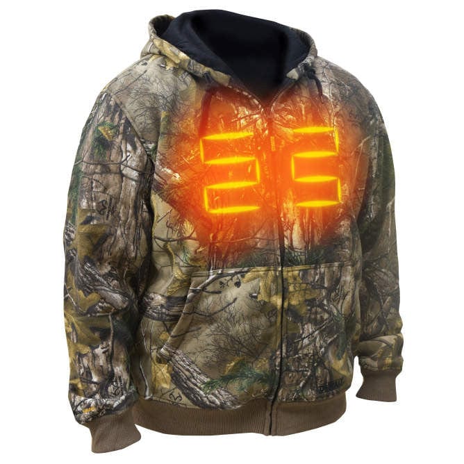 DeWalt Realtree Xtra Camouflage Heated Hoodie Sweatshirt DCHJ074D1 Front Heat Zone