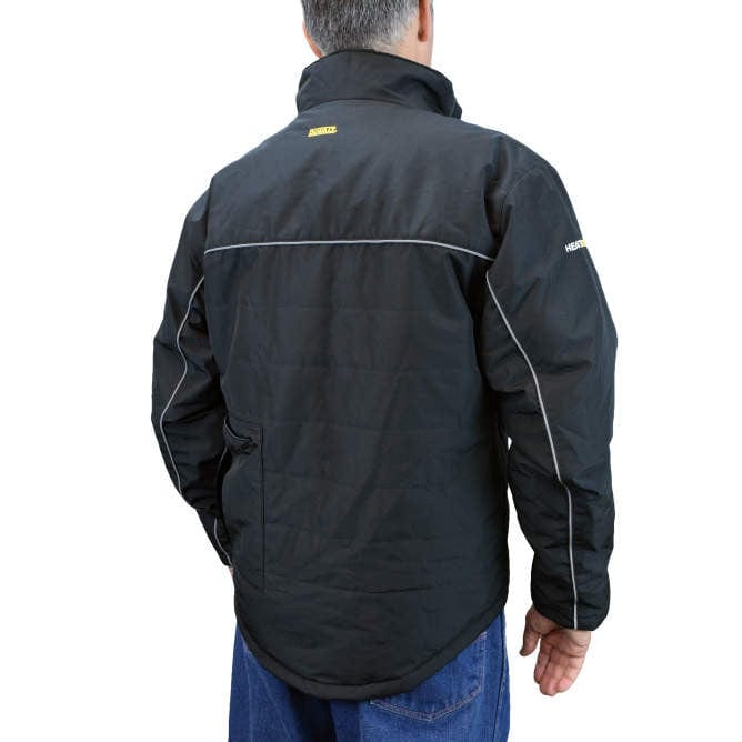 DeWalt DCHJ075B Unisex Heated Quilted Soft Shell Jacket Without Battery Worn Back View