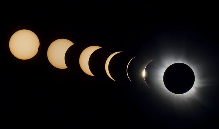 Time lapse of a solar eclipse