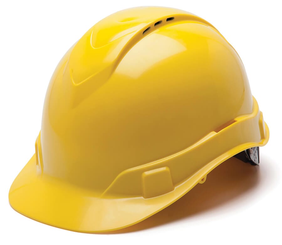 Pyramex Ridgeline Cap Style Vented Hard Hat with 4-Point Ratchet Suspension