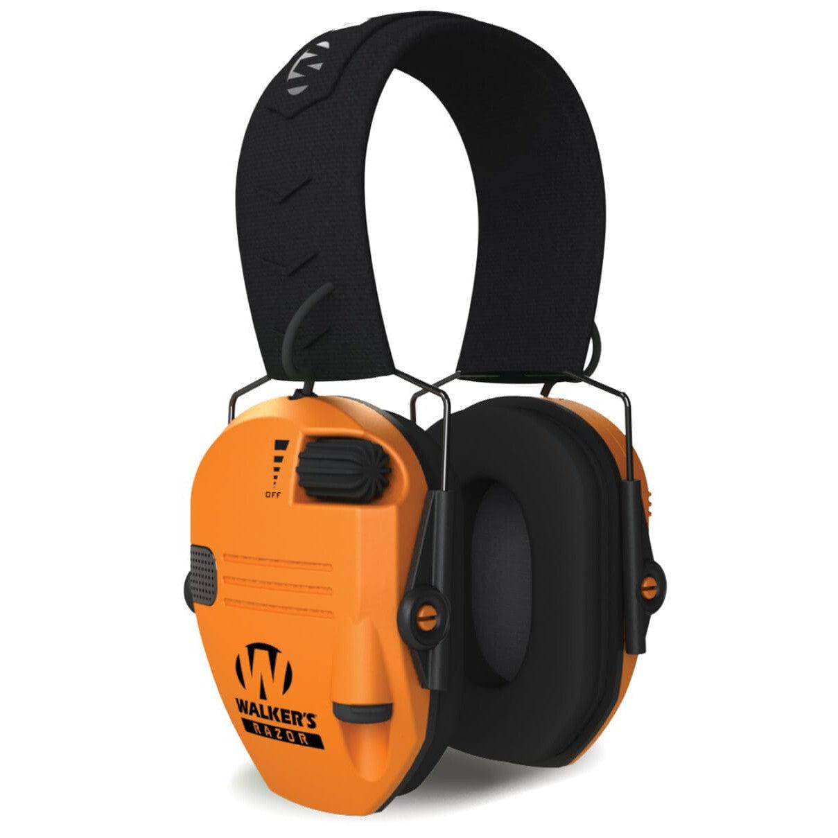 Walker's Razor Slim Electronic Earmuffs-Orange-GWP-SF-RSEM-BLZ-Safety Glasses USA-2