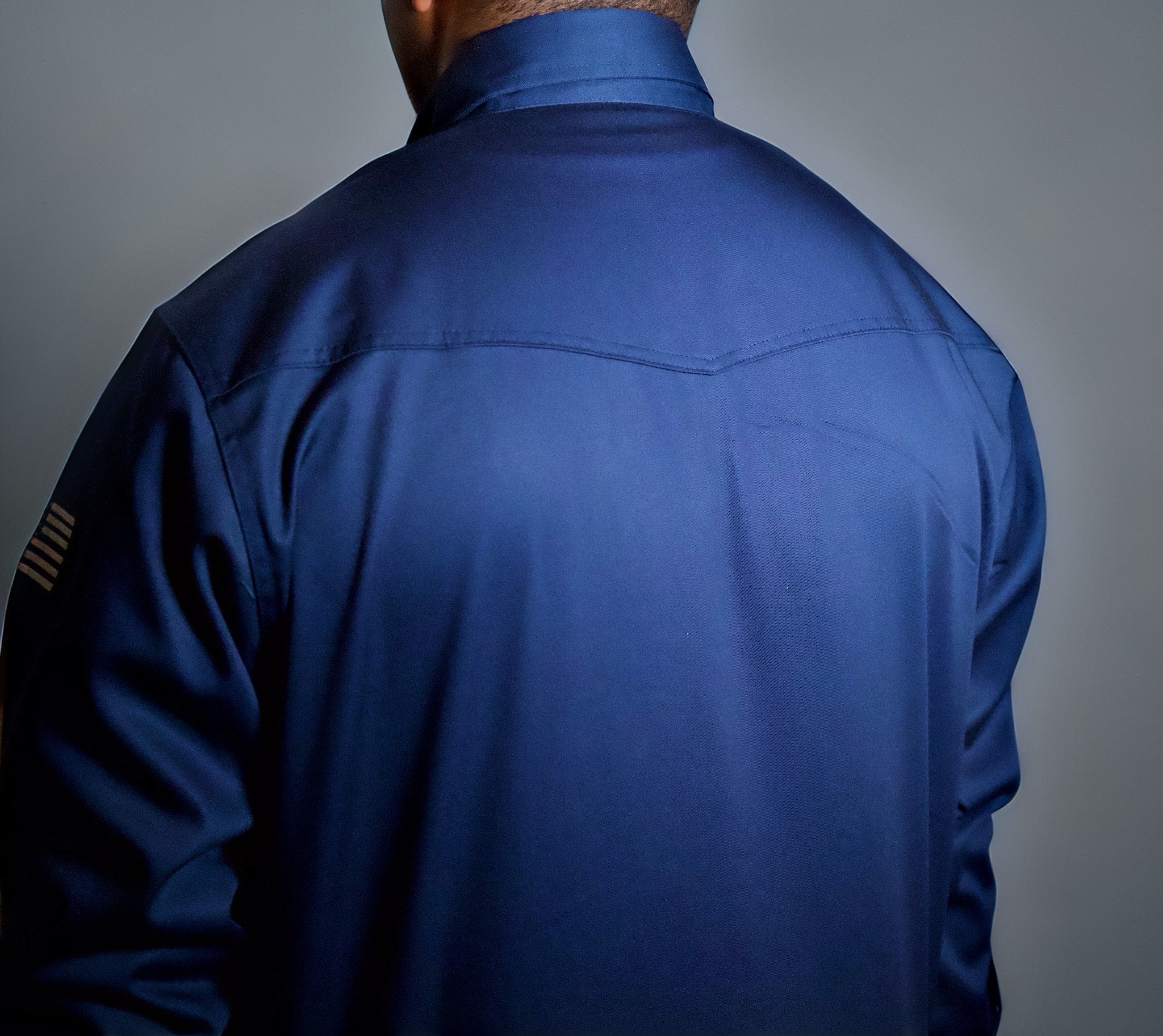 Static FR Flame-Resistant Shirt Western Style Pearl snap - Navy-Safety Glasses USA-4