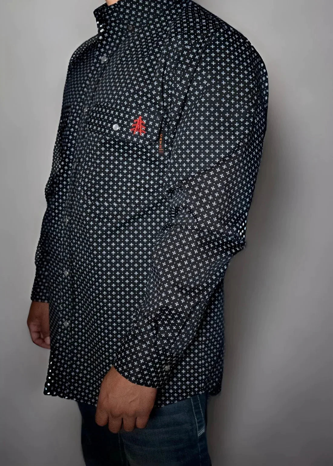 Static FR Flame-Resistant Pearl Snap Work Shirt - Reaper Black