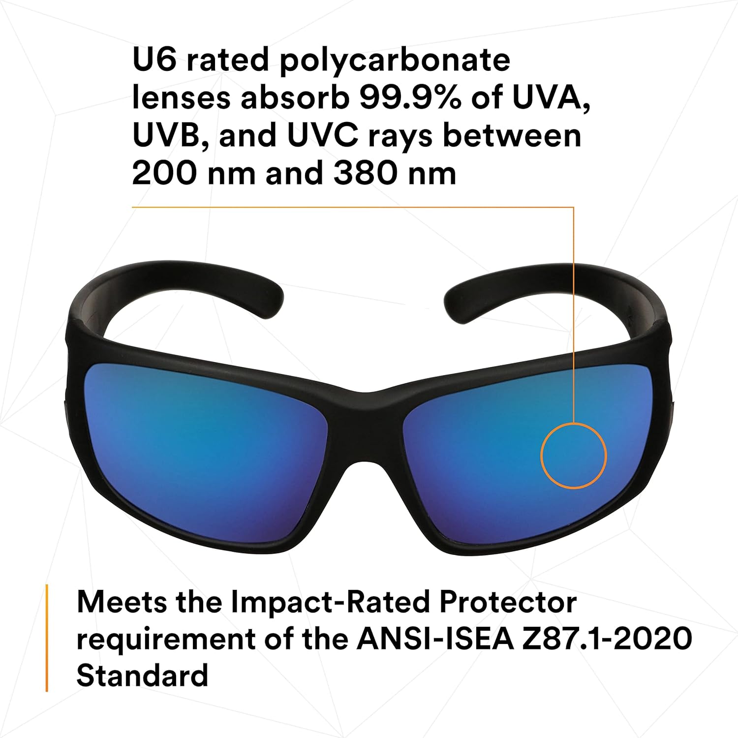 3M Maxim Elite 1000 Safety Glasses Blue Mirror Anti-Fog Lens