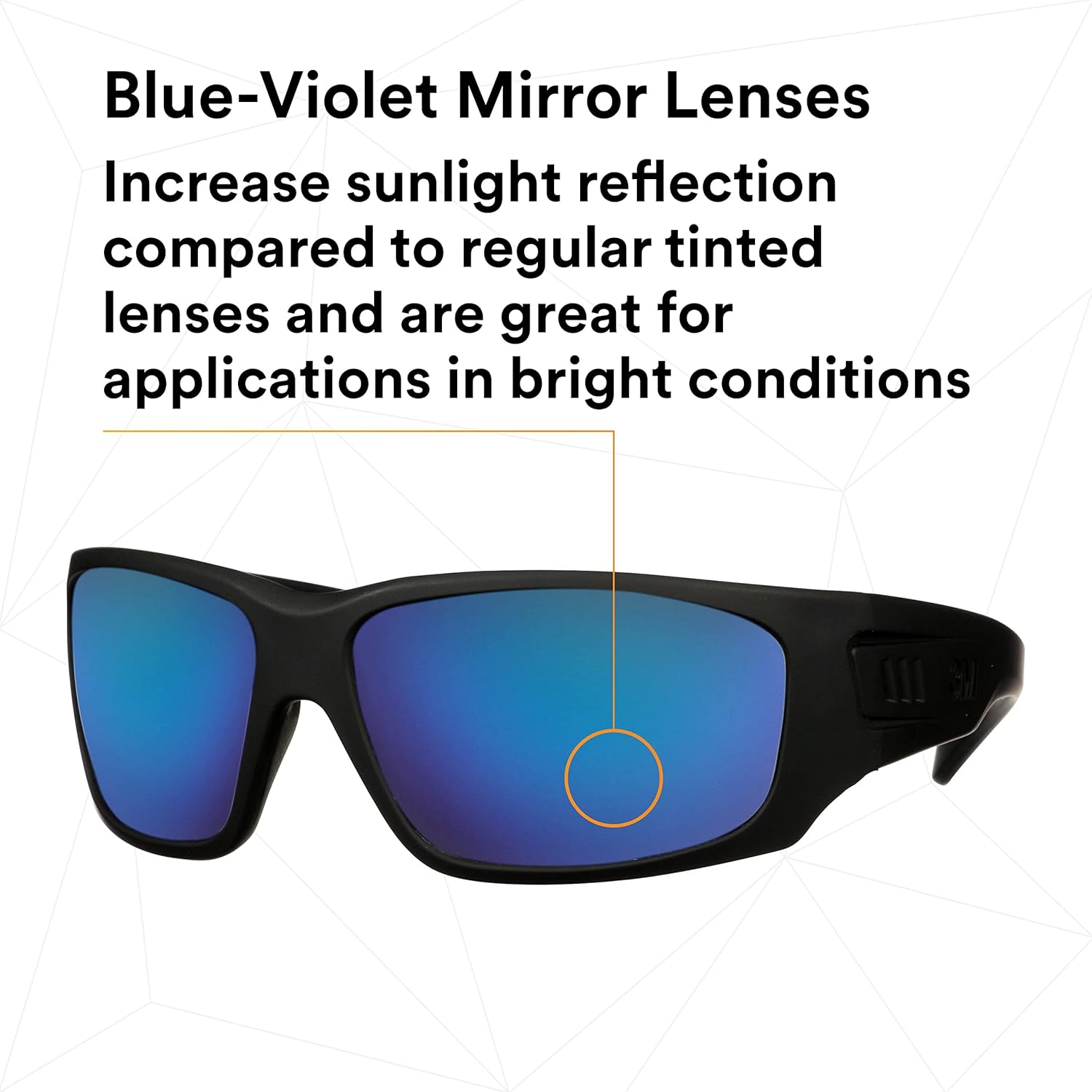 3M Maxim Elite 1000 Safety Glasses Blue Mirror Anti-Fog Lens
