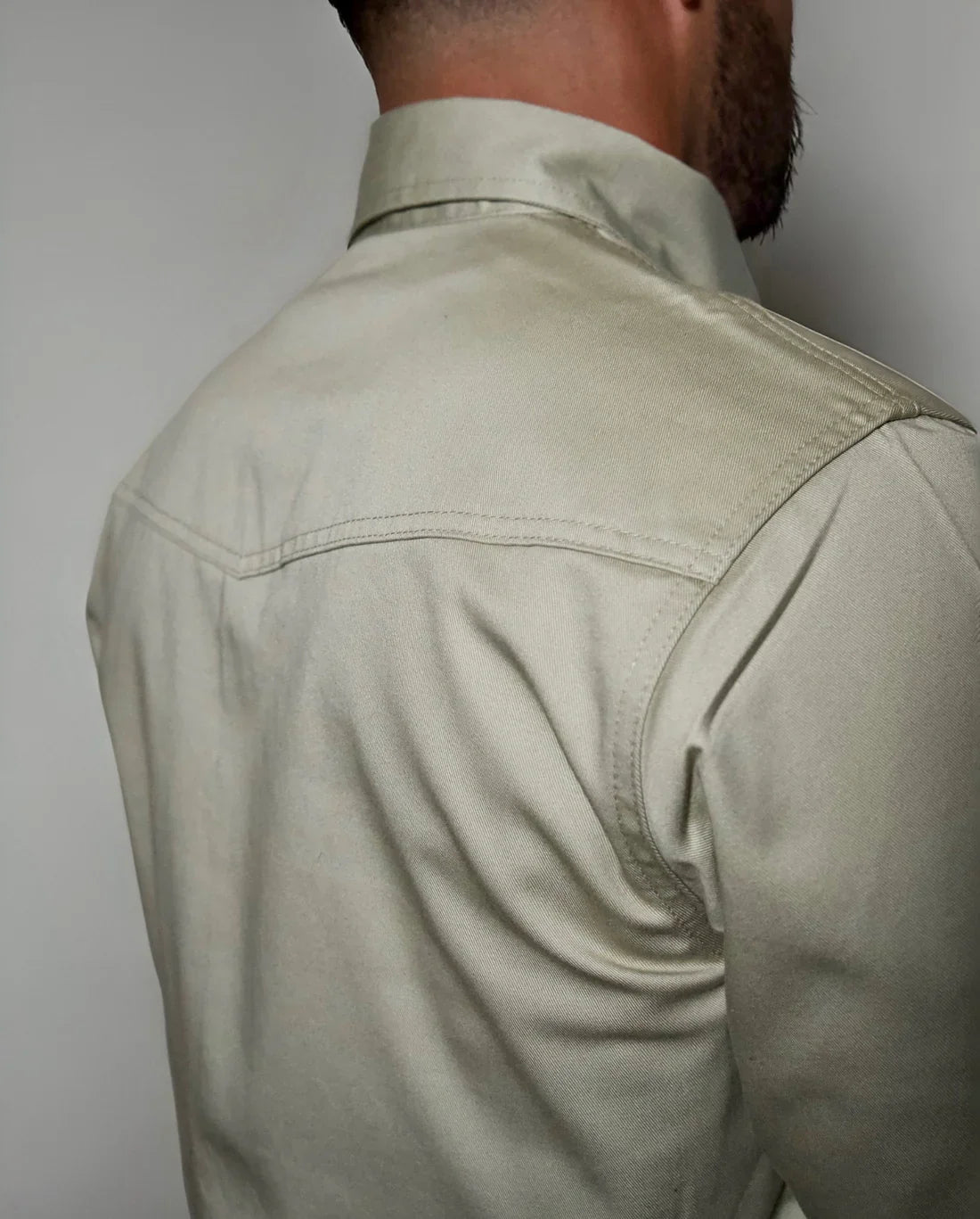 Static FR Flame-Resistant Western Style Pearl Snap Work Shirt - Khaki
