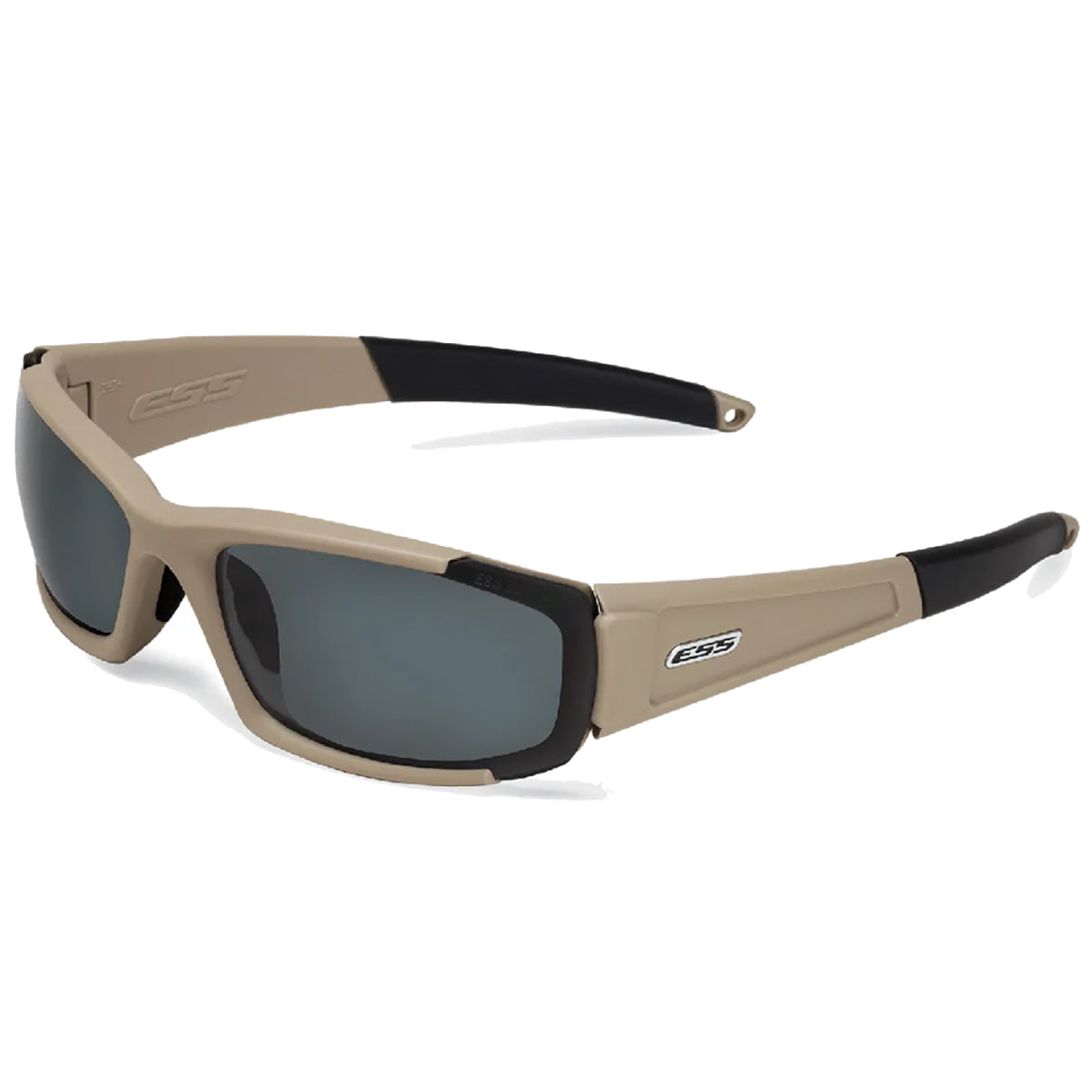 ESS CDI Ballistic Sunglasses with Terrain Tan Frame and Clear and Smoke Lenses