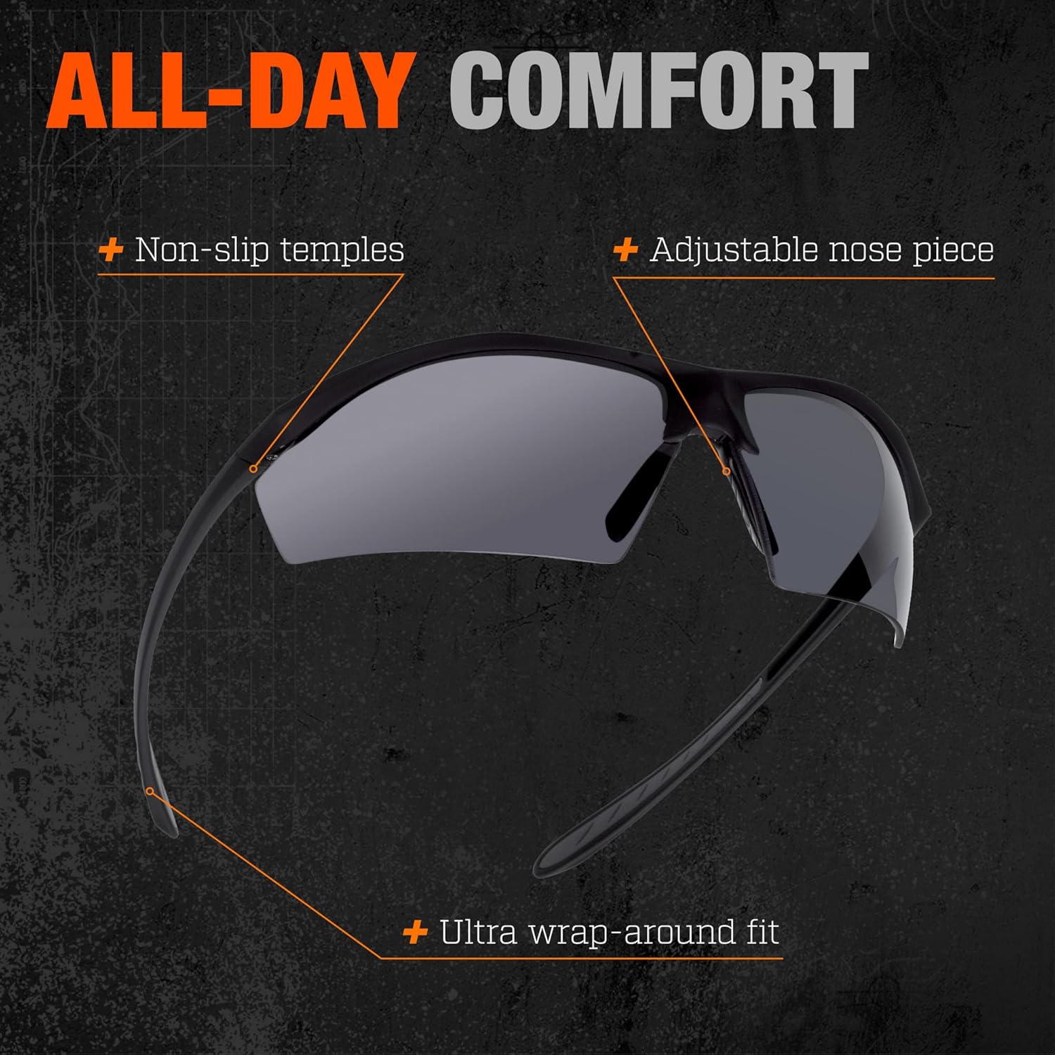 Bolle Sentinel Tactical Safety Glasses with Smoke Anti-Fog Lenses All-Day Comfort Features