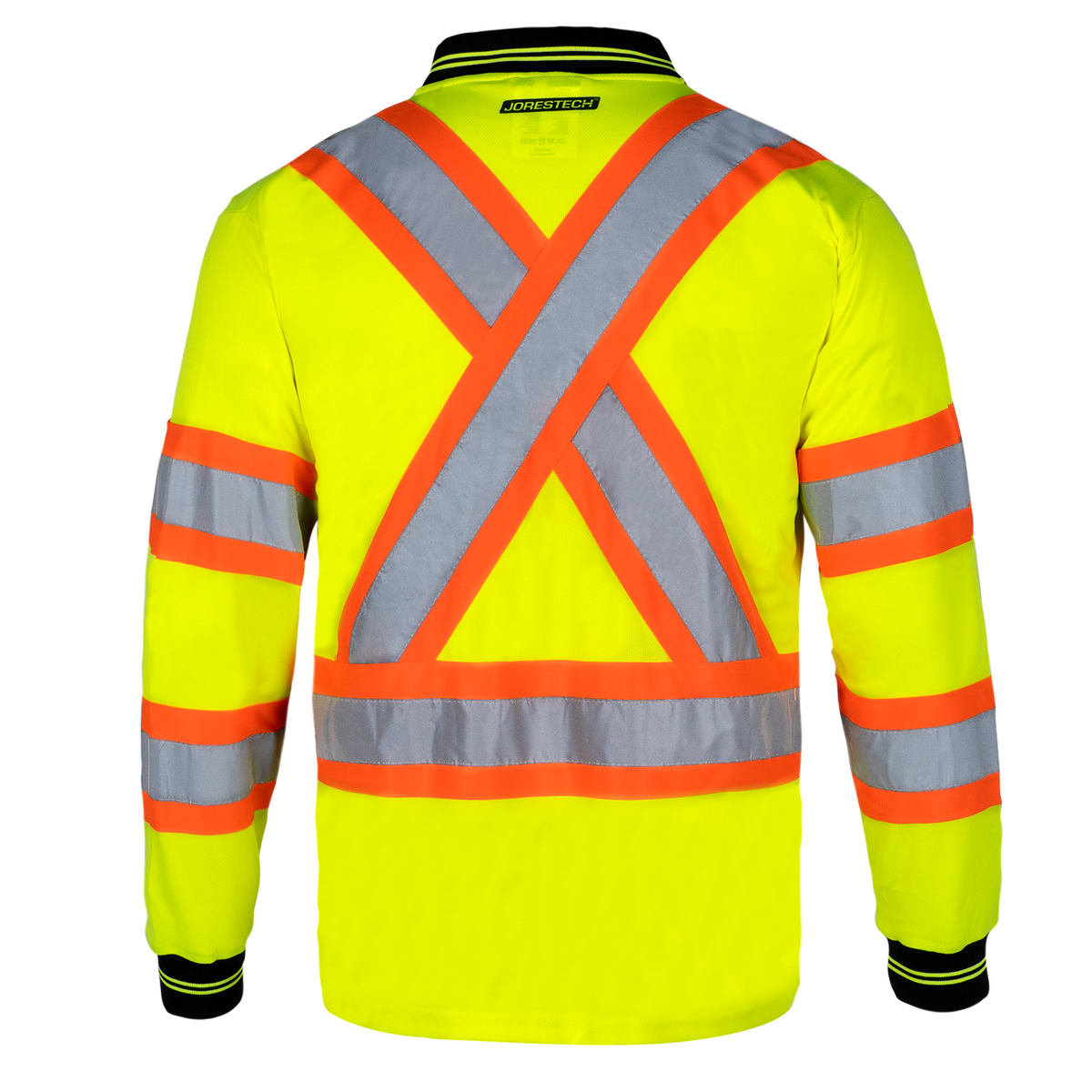 Jorestech Hi-Vis X-Back Reflective Two-Tone Safety Long Sleeve Polo Shirt