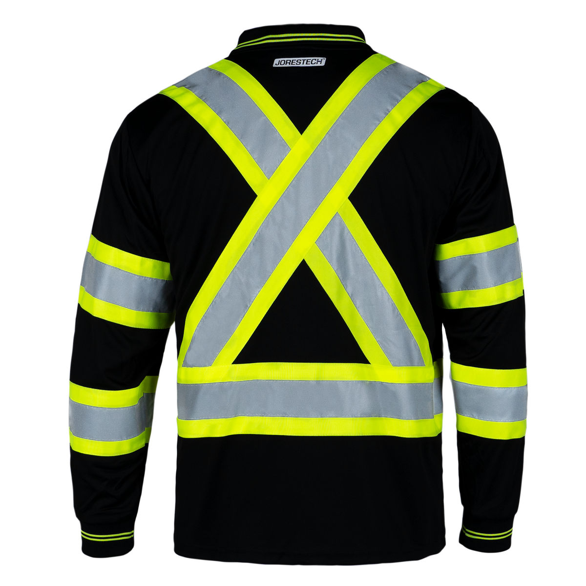 Jorestech Hi-Vis X-Back Reflective Two-Tone Safety Long Sleeve Polo Shirt