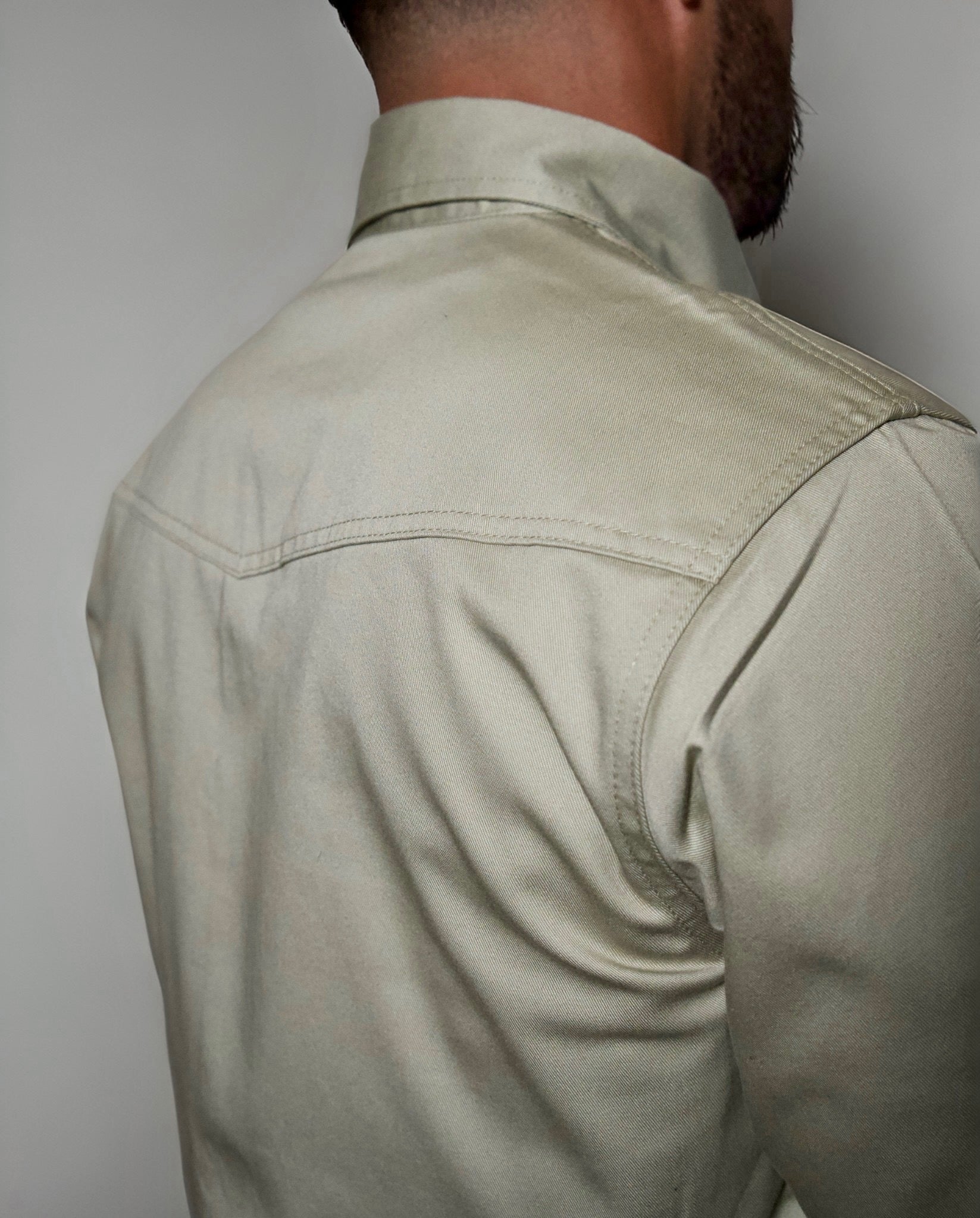 Static FR Flame-Resistant Shirt Western Style Pearl Snap - Khaki