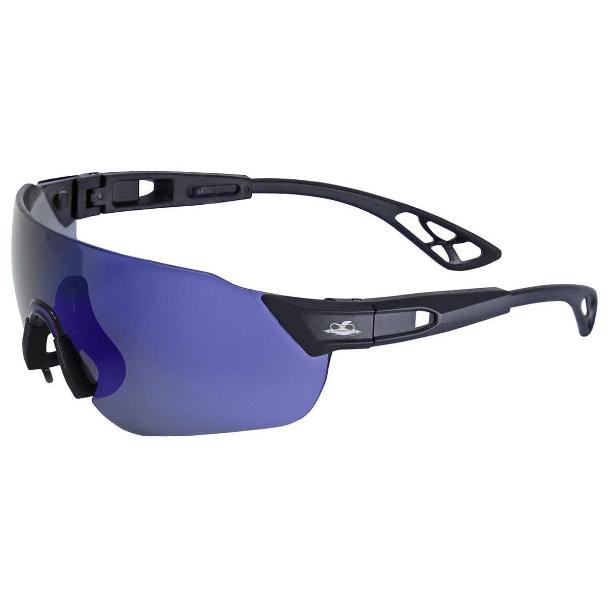 Bullhead Tetra Safety Glasses with Blue Mirror Anti-Fog Lens-BH869AF-Safety Glasses USA-1