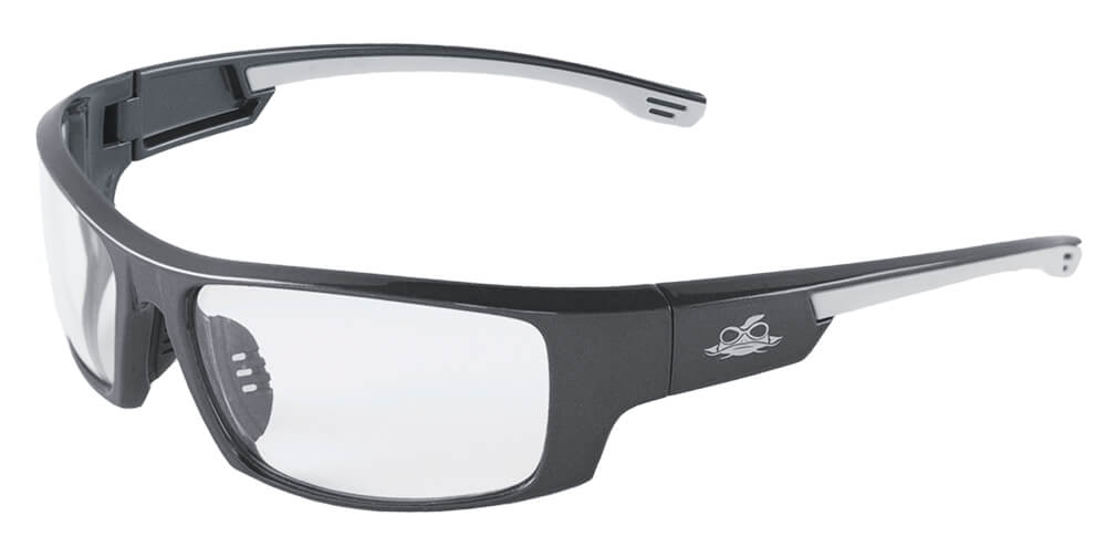Bullhead Dorado Safety Glasses with Pearl Gray Frame and PFT Clear Anti-Fog Lens