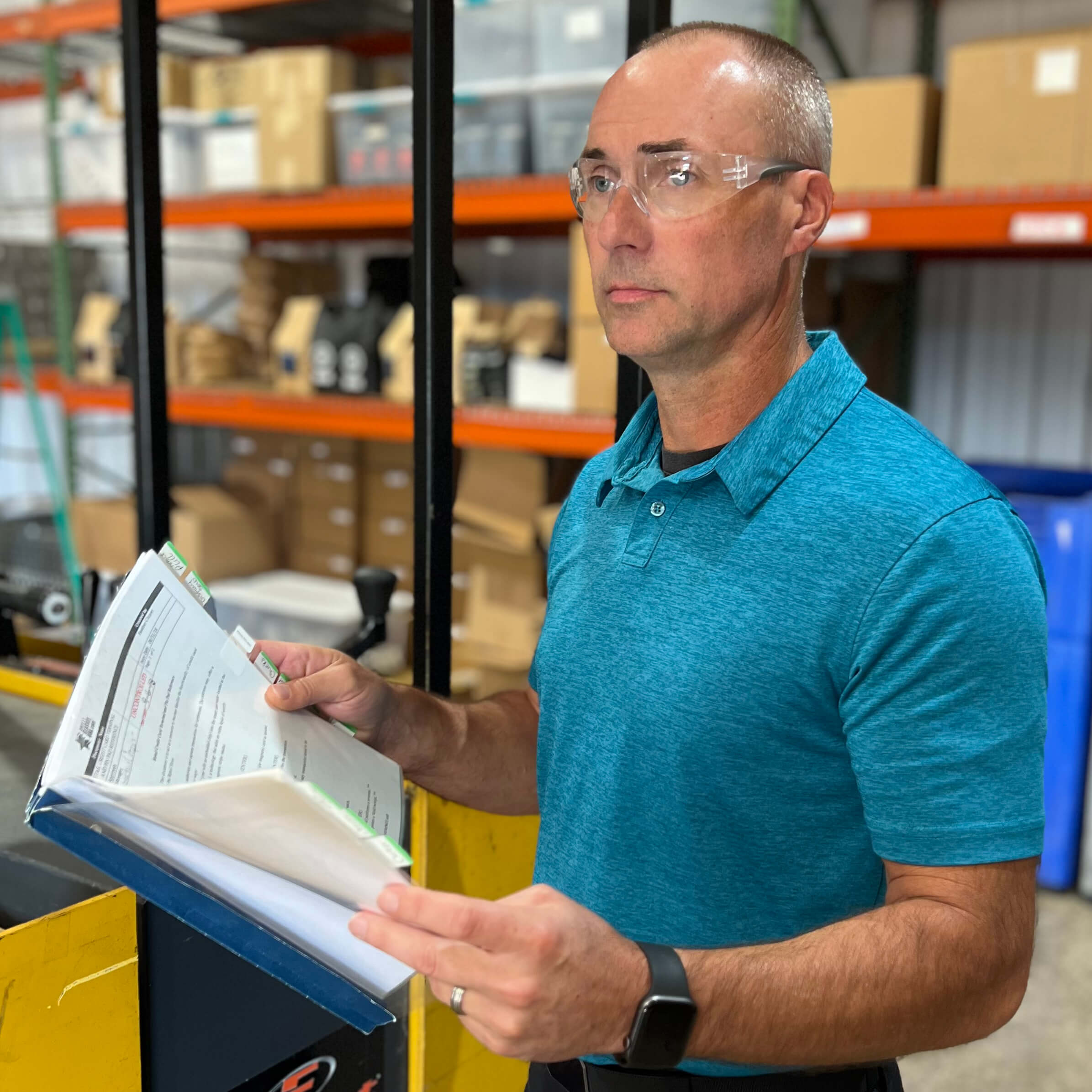 Bouton Zenon Z12R Bifocal Safety Glasses with Clear Lenses warehouse worker 2