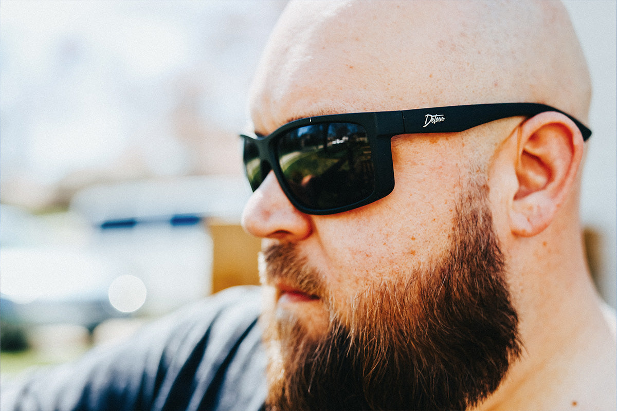 Detour Breach XL Reader Safety Glasses Matte Black with Jet Black Pola