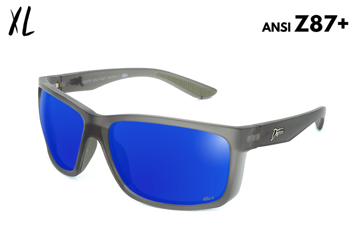 Detour Breach XL Safety Glasses Frosted Gray with Deep Blue Polarized
