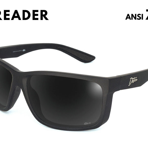 Detour Breach XL Reader Safety Glasses Matte Black with Jet Black Pola