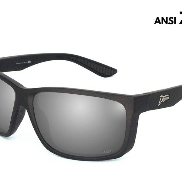 Detour Breach XL Safety Glasses Matte Black with Silver Bullet Polariz