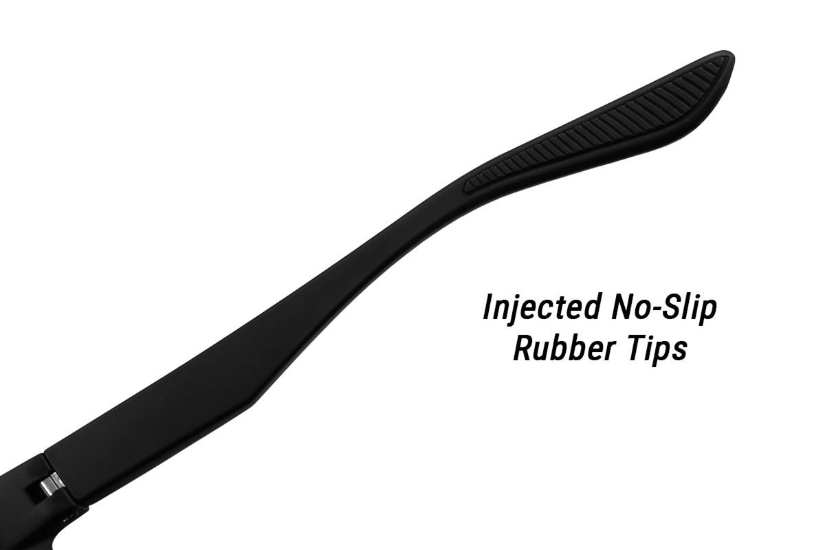 Detour Breach XL Safety Glasses Matte Black with Silver Bullet Polariz