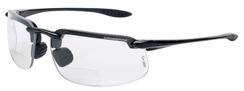 Crossfire ES4 Bifocal Safety Glasses with Pearl Gray Frame and Clear Lens