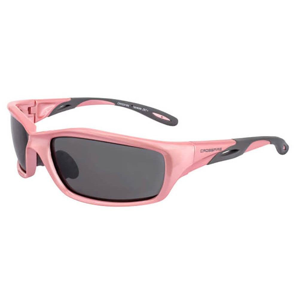 Crossfire Infinity Safety Glasses with Pearl Pink Frame and Dark Smoke Lens-CF-22528-Safety Glasses USA-1